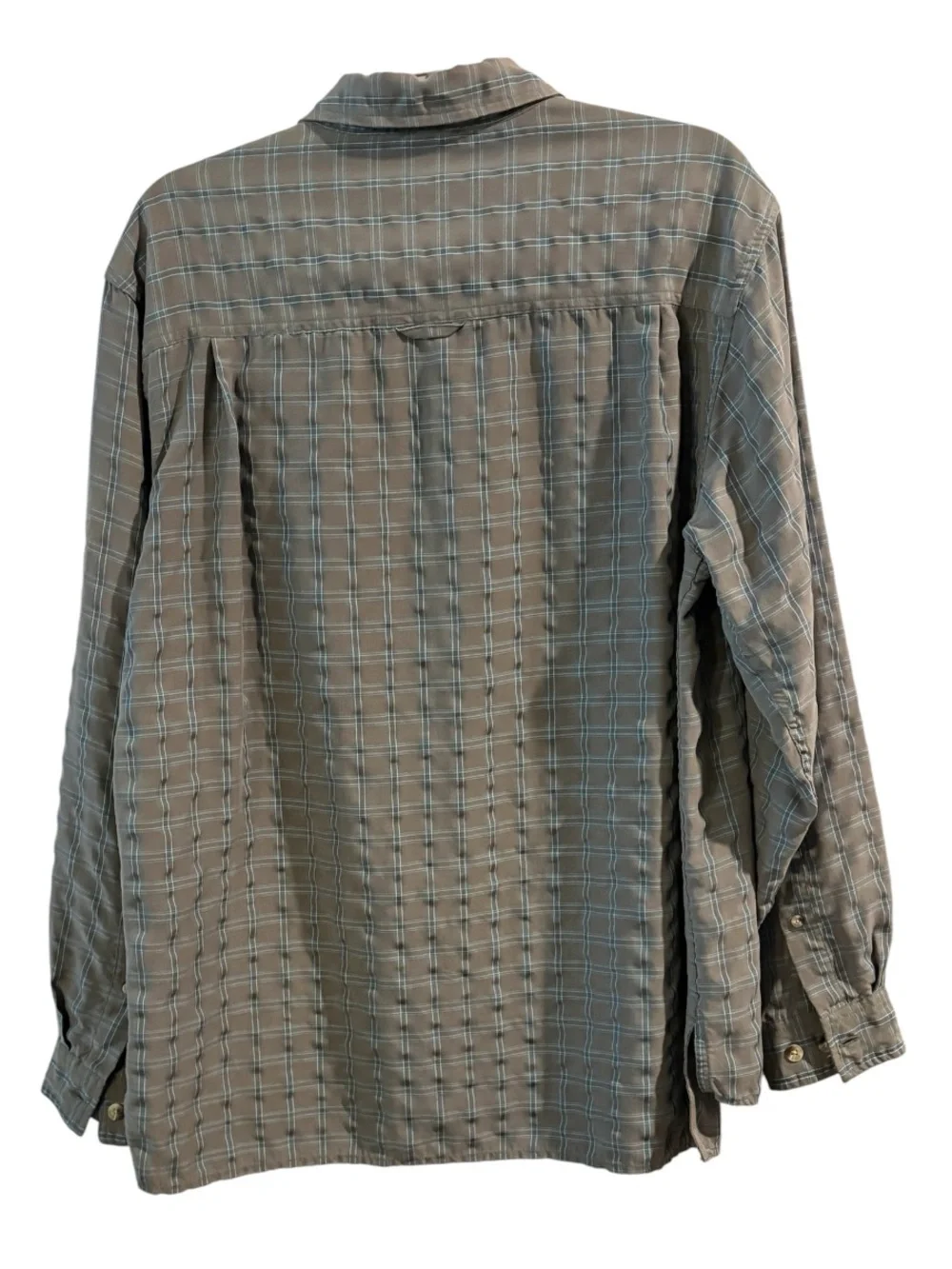 The North Face Plaid Button Down Shirt Men’s Medium Green Blue Outdoor Hiking